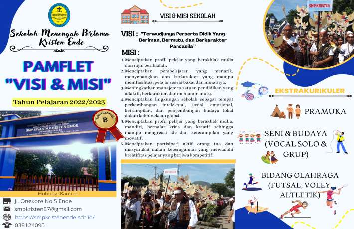 VISI DAN MISI SMP KRISTEN ENDE T.A 2022.2023